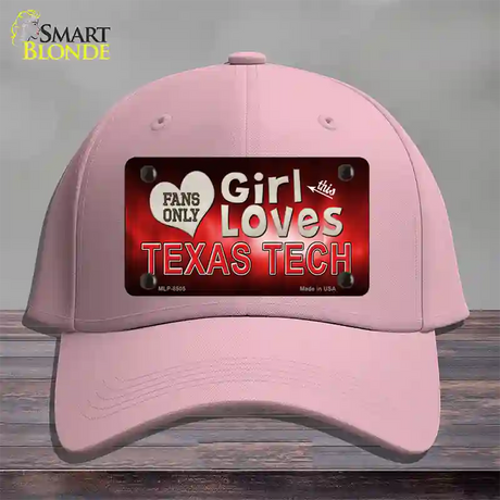 This Girl Loves Texas Tech Novelty License Plate Hat Cotton / Pink