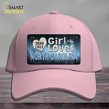 This Girl Loves North Carolina Novelty License Plate Hat Cotton / Pink