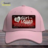 This Girl Loves Wisconsin Novelty License Plate Hat Cotton / Pink