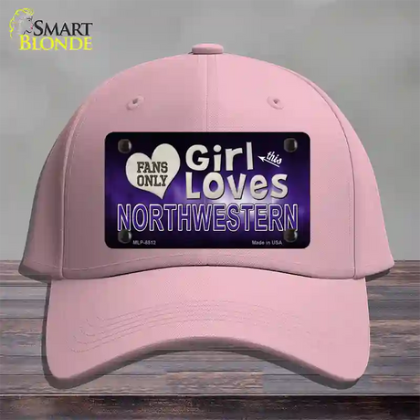 This Girl Loves Northwestern Novelty License Plate Hat Cotton / Pink