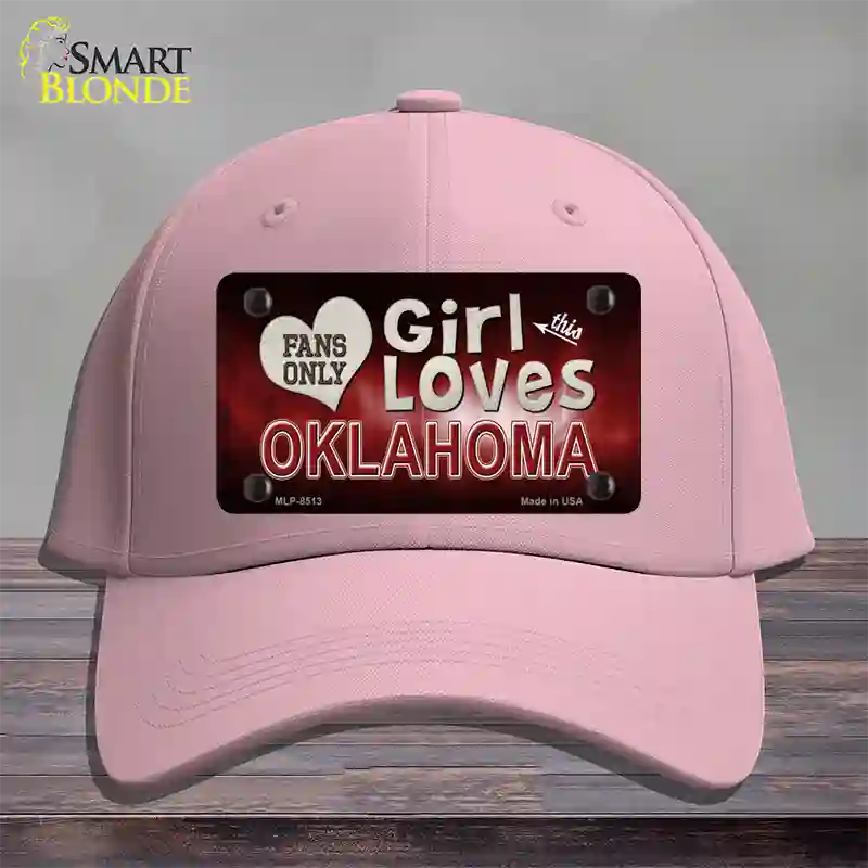 This Girl Loves Oklahoma Novelty License Plate Hat Cotton / Pink