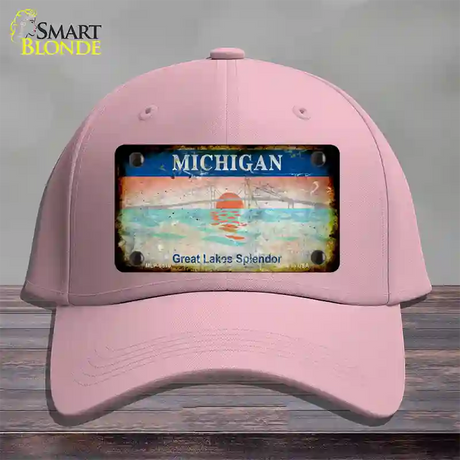 Michigan Rusty State Novelty License Plate Hat Cotton / Pink