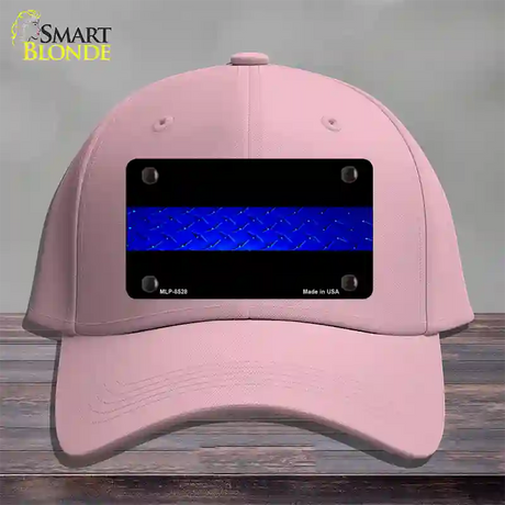 Police Diamond Thin Blue Line Novelty License Plate Hat Cotton / Pink