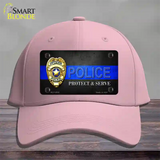 Police Badge Thin Blue Line Novelty License Plate Hat Cotton / Pink