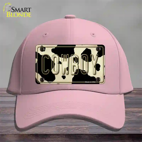 Cowboy Cow Novelty License Plate Hat Cotton / Pink