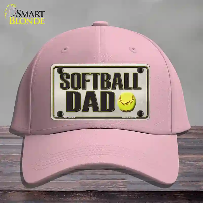 Softball Dad Novelty License Plate Hat Cotton / Pink