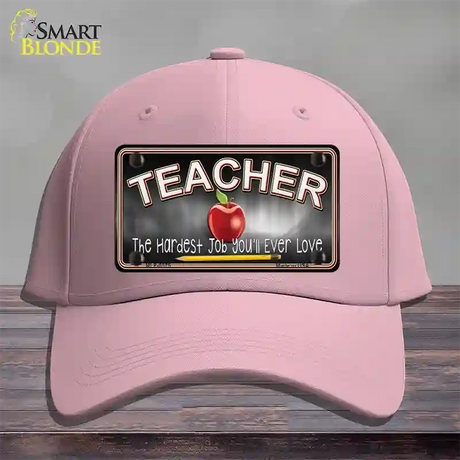 Teacher Novelty License Plate Hat Cotton / Pink