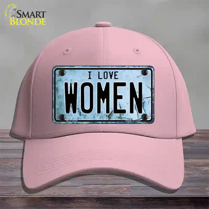 I Love Women Novelty License Plate Hat Cotton / Pink