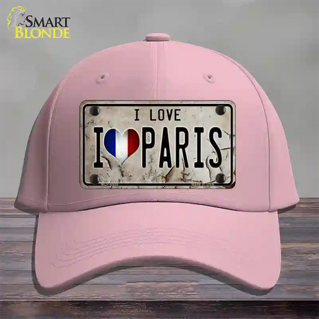 I Love Paris Novelty License Plate Hat Cotton / Pink