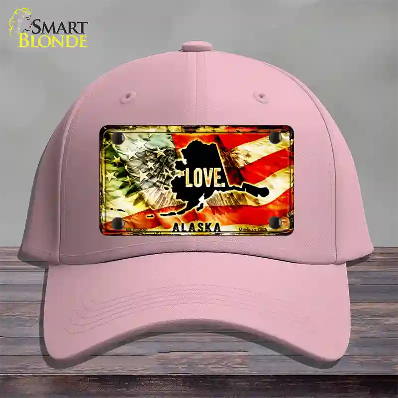 Alaska Love Novelty License Plate Hat Cotton / Pink