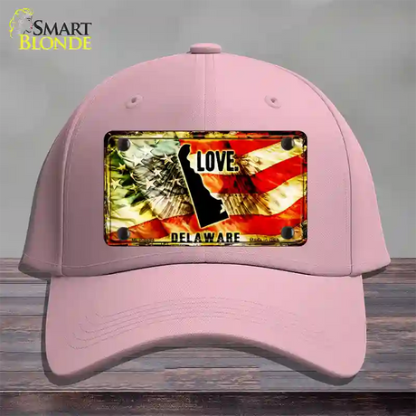 Delaware Love Novelty License Plate Hat Cotton / Pink