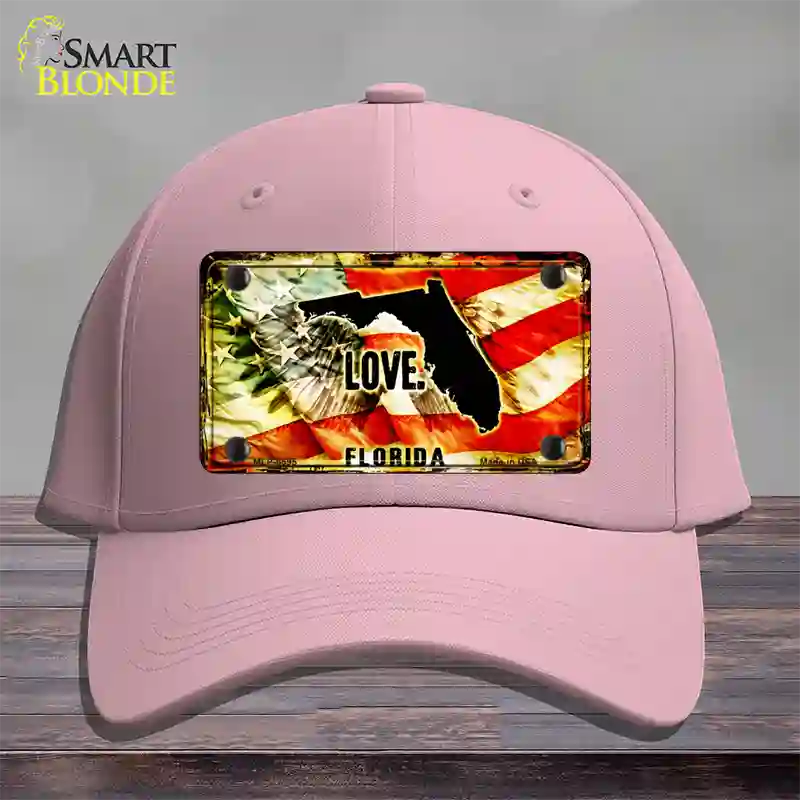 Florida Love Novelty License Plate Hat Cotton / Pink