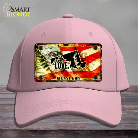 Maryland Love Novelty License Plate Hat Cotton / Pink