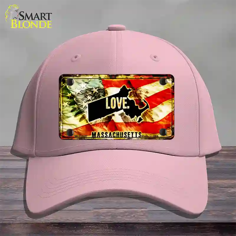 Massachusetts Love Novelty License Plate Hat Cotton / Pink