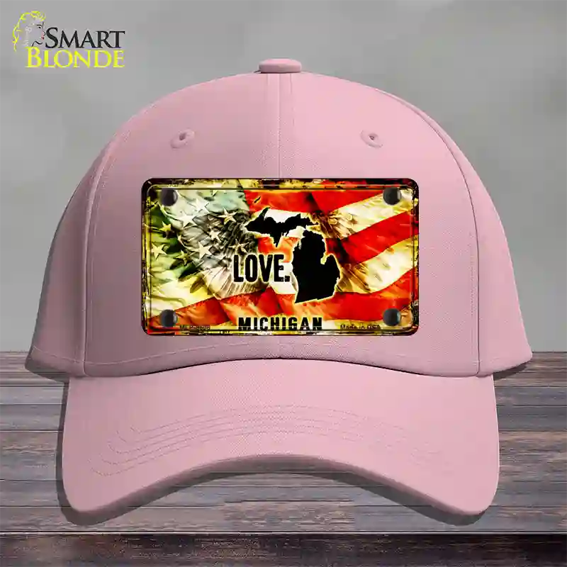 Michigan Love Novelty License Plate Hat Cotton / Pink