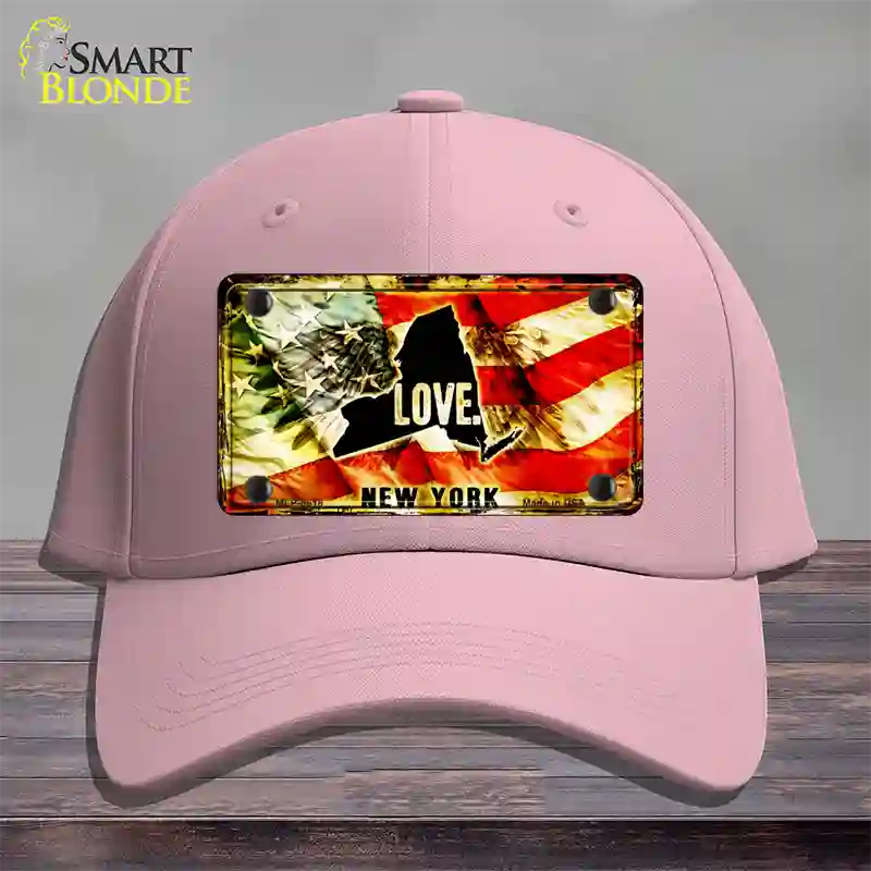 New York Love Novelty License Plate Hat Cotton / Pink