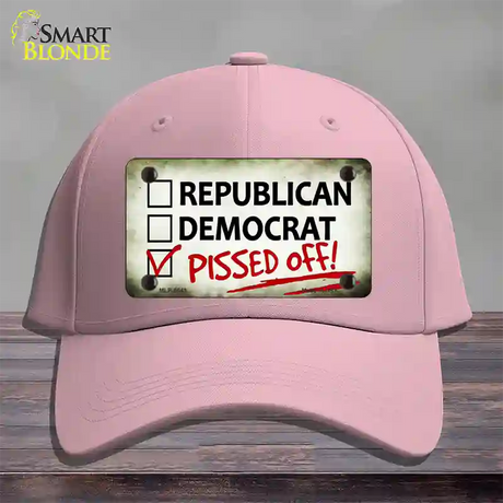 Pissed Off Novelty License Plate Hat Cotton / Pink