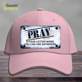 Pray Novelty License Plate Hat Cotton / Pink