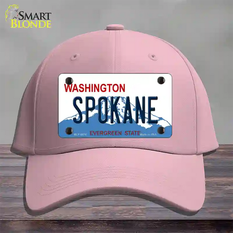 Spokane Washington Novelty License Plate Hat Cotton / Pink