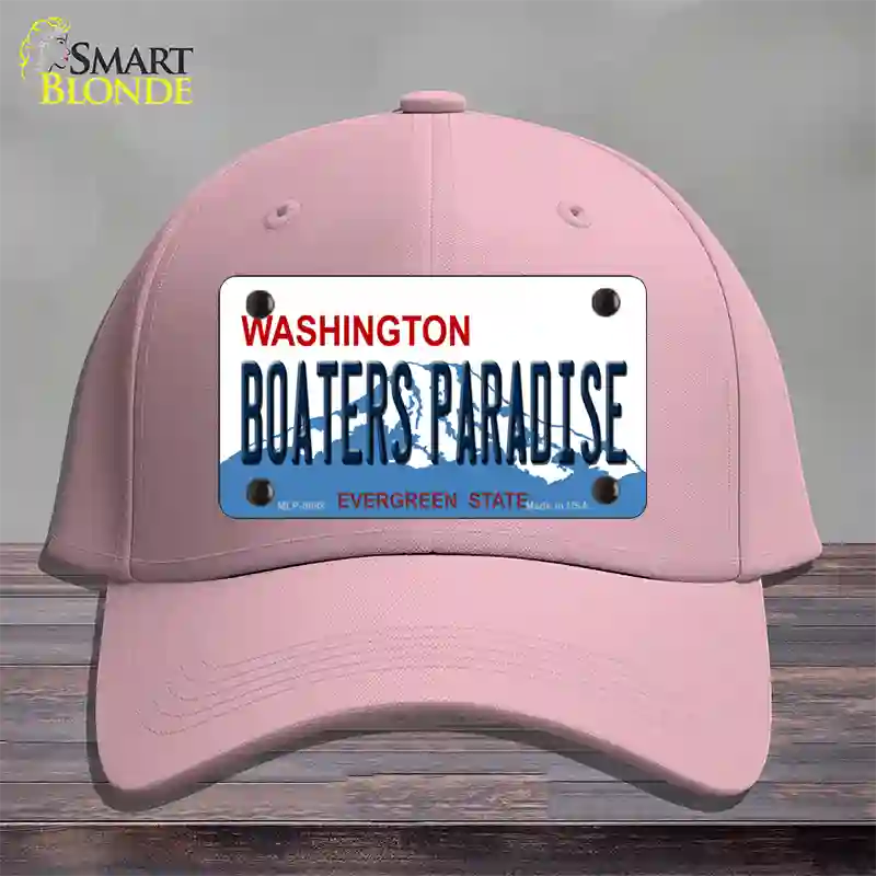 Boaters Paradise Washington Novelty License Plate Hat Cotton / Pink