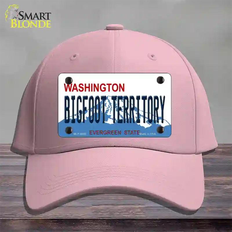 Bigfoot Territory Washington Novelty License Plate Hat Cotton / Pink