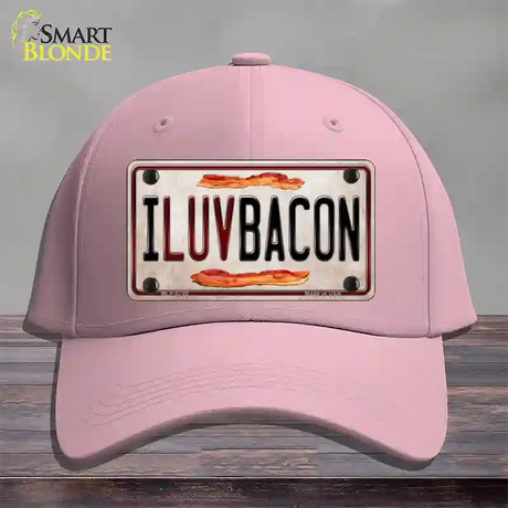 I Luv Bacon Novelty License Plate Hat Cotton / Pink