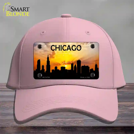 Chicago Silhouette Novelty License Plate Hat Cotton / Pink