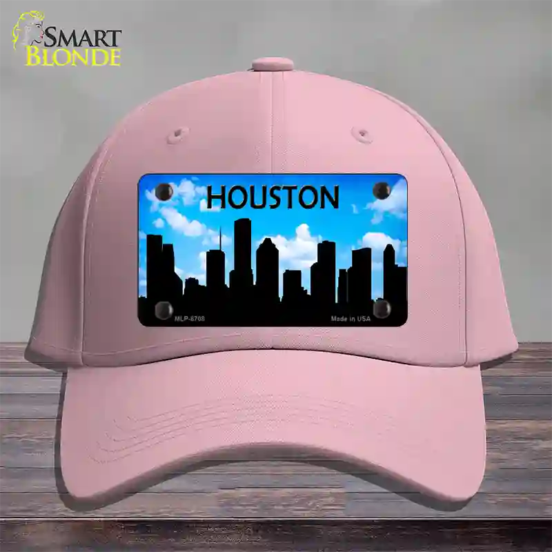 Houston Silhouette Novelty License Plate Hat Cotton / Pink