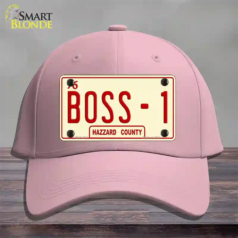 Boss 1 Novelty License Plate Hat Cotton / Pink