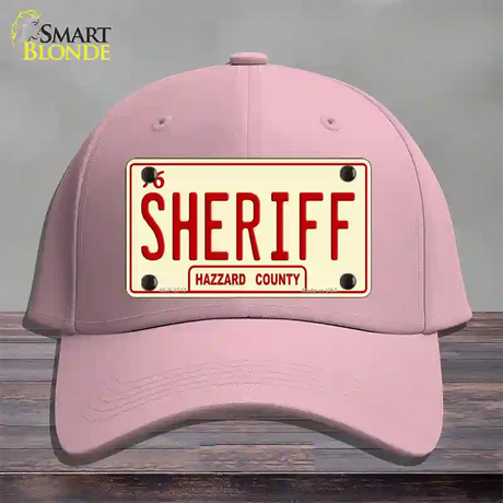 Sheriff Novelty License Plate Hat Cotton / Pink