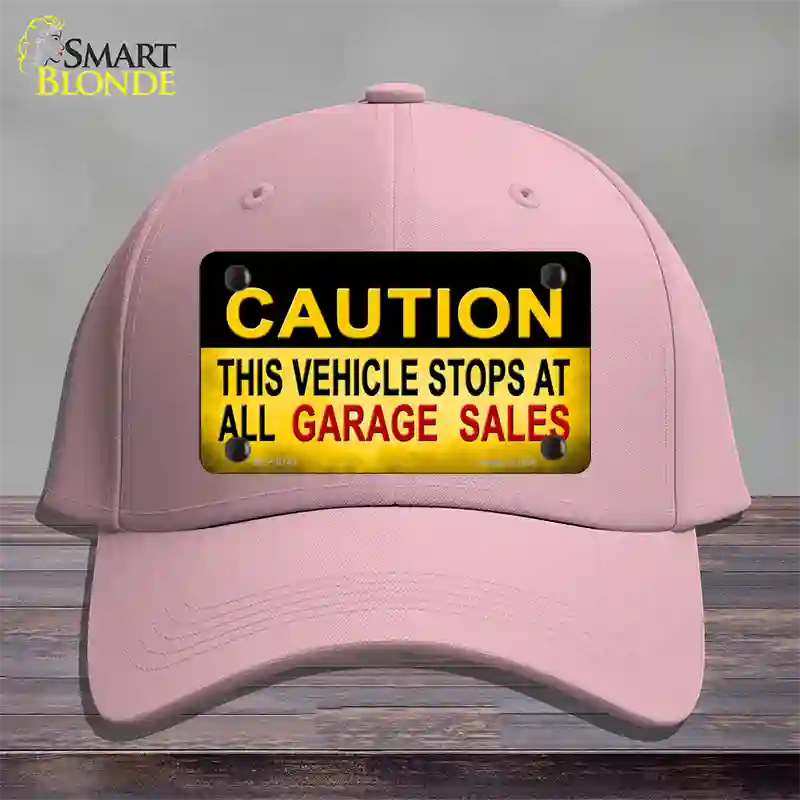 Caution Stops At Garage Sales Novelty License Plate Hat Cotton / Pink