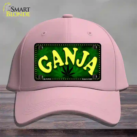 Ganja Novelty License Plate Hat Cotton / Pink