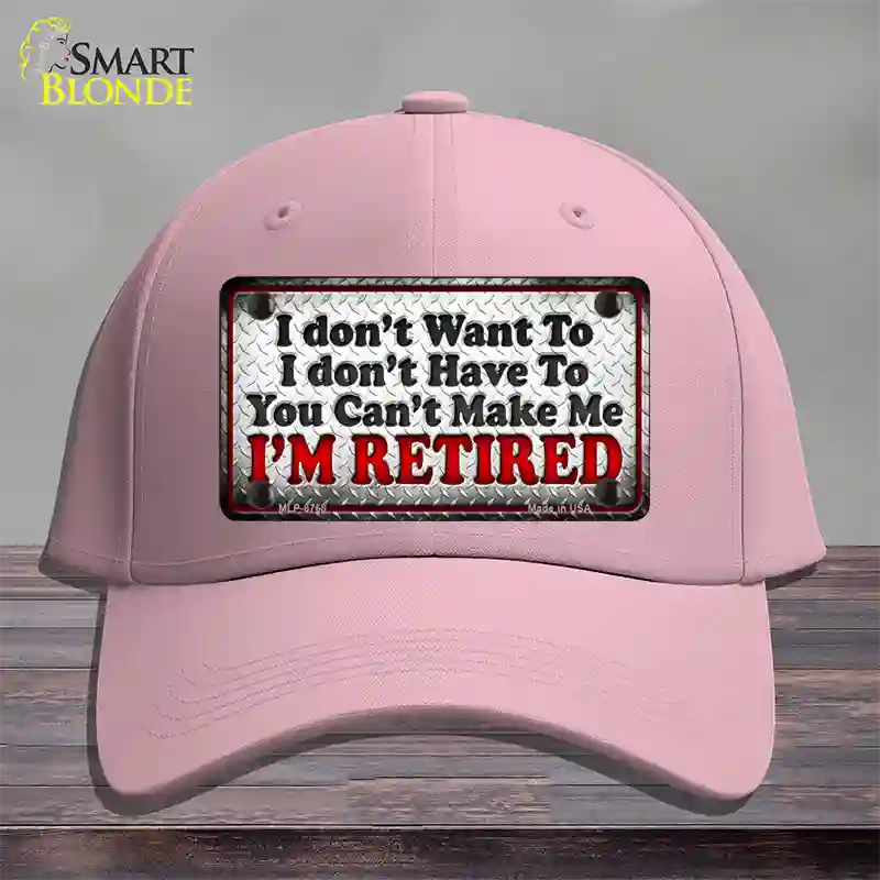 You Cant Make Me Novelty License Plate Hat Cotton / Pink