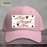 Live, Laugh, Love Novelty License Plate Hat Cotton / Pink