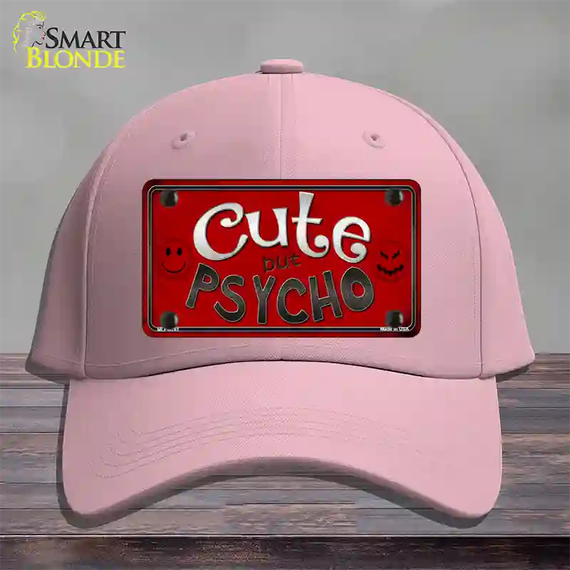 Cute But Psycho Novelty License Plate Hat Cotton / Pink