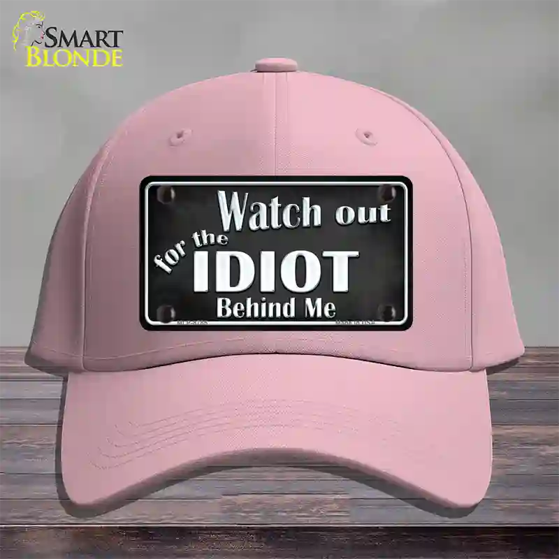 Watch Out Behind Me Novelty License Plate Hat Cotton / Pink