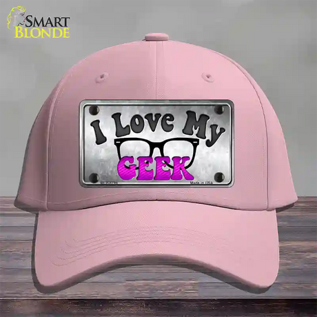 I Love My Geek Novelty License Plate Hat Cotton / Pink