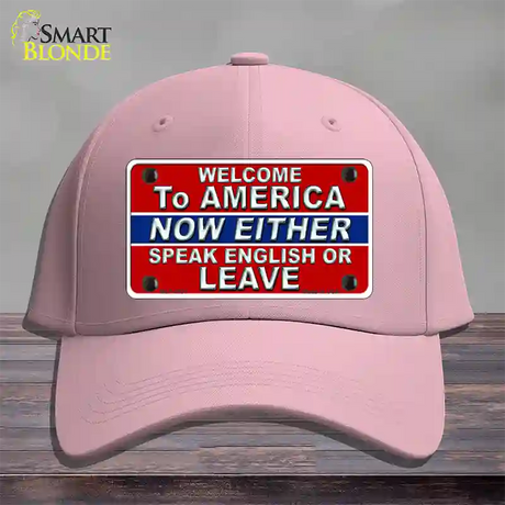 Speak English Or Leave Novelty License Plate Hat Cotton / Pink