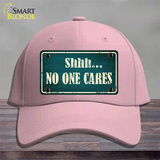 No One Cares Novelty License Plate Hat Cotton / Pink