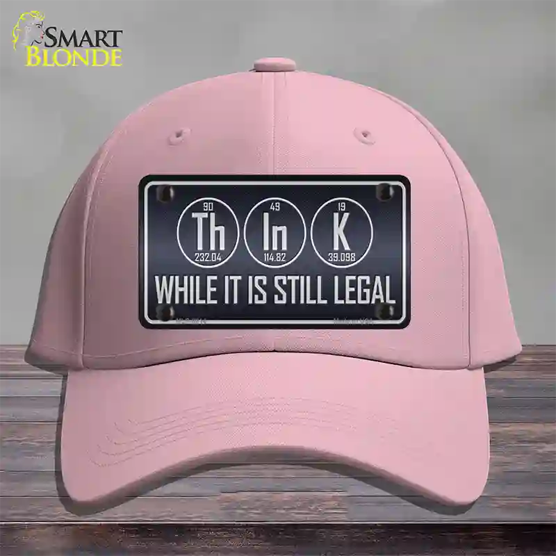 Think Novelty License Plate Hat Cotton / Pink