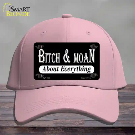 Bitch And Moan Novelty License Plate Hat Cotton / Pink