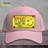 Smile Looks Good Novelty License Plate Hat Cotton / Pink