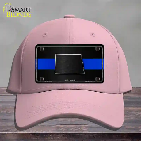 North Dakota Thin Blue Line Novelty License Plate Hat Cotton / Pink