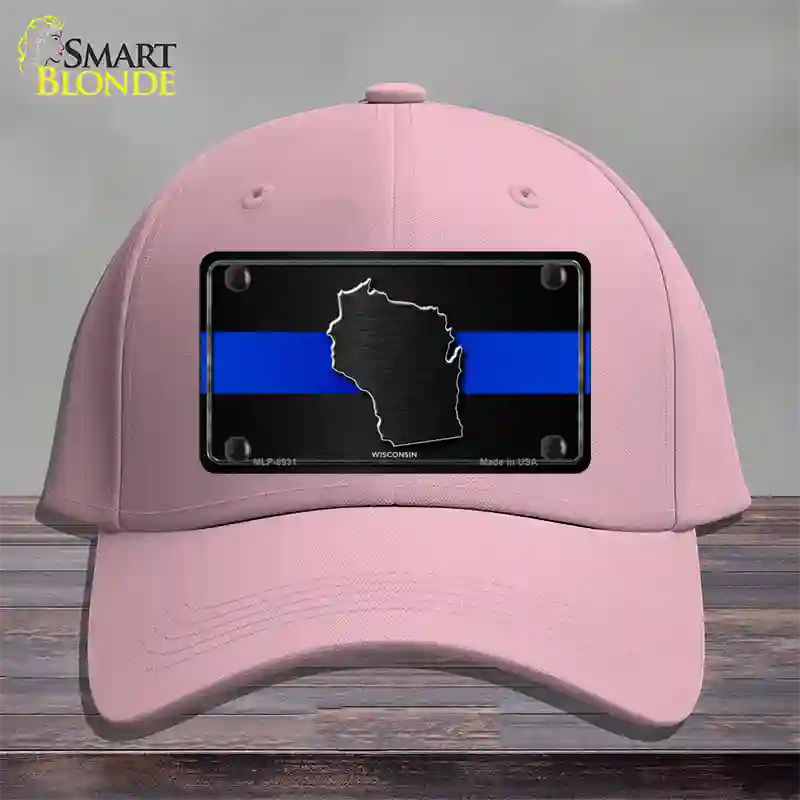 Wisconsin Thin Blue Line Novelty License Plate Hat Cotton / Pink