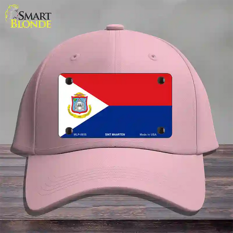 Sint Maarten Novelty License Plate Hat Cotton / Pink