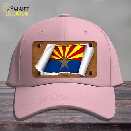 Arizona Flag Scroll Novelty License Plate Hat Cotton / Pink