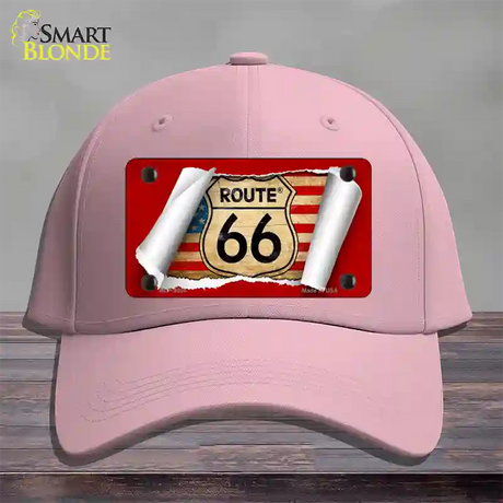 Route 66 Scroll Novelty License Plate Hat Cotton / Pink