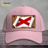 Alabama Flag Scroll Novelty License Plate Hat Cotton / Pink