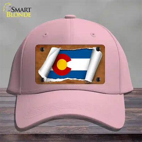 Colorado Flag Scroll Novelty License Plate Hat Cotton / Pink