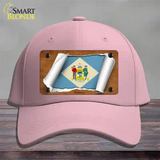 Delaware Flag Scroll Novelty License Plate Hat Cotton / Pink